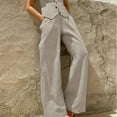 thumbnail image 2 of Women's Solid Color Sleeveless Casual Set in Beige with Vintage Vacation Style, 2 of 13