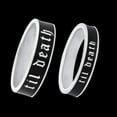 thumbnail image 3 of 4mm Wide Til Death Black Enamel Band Ring, Personalized Band, Anniversary and Wedding Ring, Promise Ring, Stacking Band -925 Sterling Silver, 3 of 5