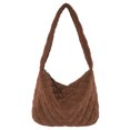 thumbnail image 1 of Bolso de mano de trabajo para mujer elegante bolso de hombro acolchado de pana bolso de moda con bolsillo, 1 of 9