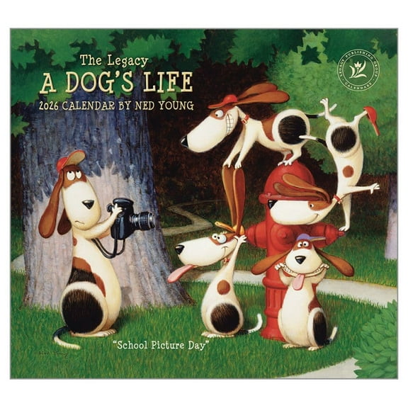 Legacy Publishing Group, Dogs Life by Ned Young 2026 Wall Calendar, 13.38'' X 12.13'', 12-Month Calendar with Stapled Binding