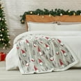 thumbnail image 5 of Gnome Throw Blanket Christmas Sherpa Blanket Warm Reversible Plush Throw Blanket,Ultra Soft Cozy Blanket for Couch,Sofa and Bed(Xmas Gnome,50"x60"), 5 of 8