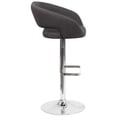 thumbnail image 3 of Contemporary Charcoal Fabric Adjustable Height Barstool with Rounded Mid-Back and Chrome Base, 3 of 9
