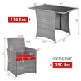 thumbnail image 3 of Patiojoy 3-Piece Patio Rattan Furniture Set, Outdoor Wicker Table and Chair Set with Cushions, Red, 3 of 6
