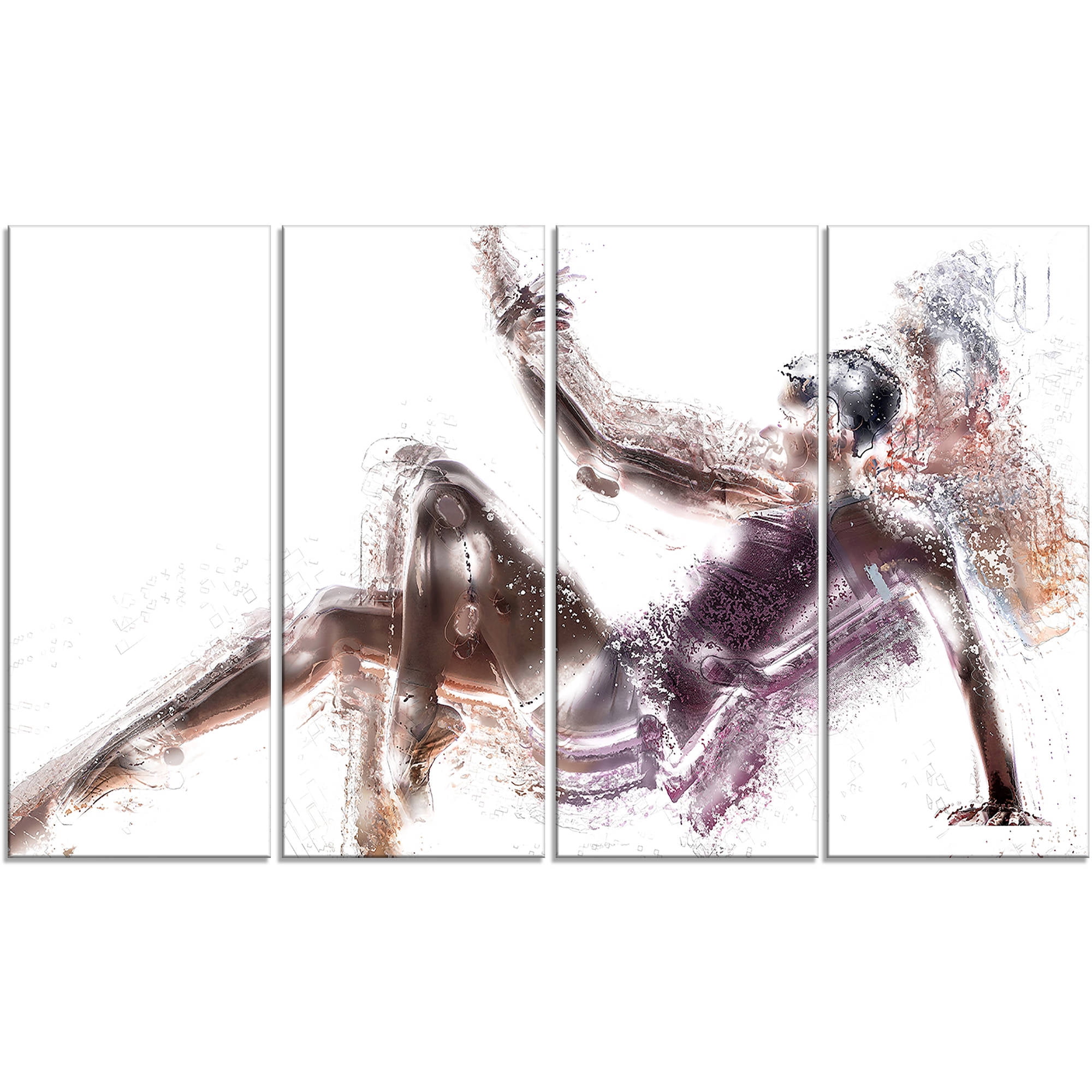 Design Art Ballet Ballerina, 4 Panels, 48" x 28"