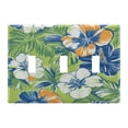 thumbnail image 2 of White Blue Flowers Green Palm Leaves Light Switch Cover Electrical Outlet Cover Replaceable Wall Plates 2-Gang, 2 of 8