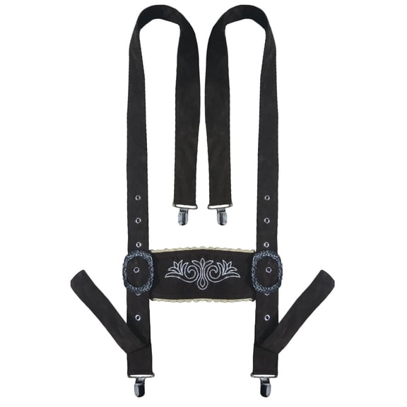 Suspenders Cross Back Braces Embroidered Accessory Adjustable Polyester Material for Men Oktoberfest Costume