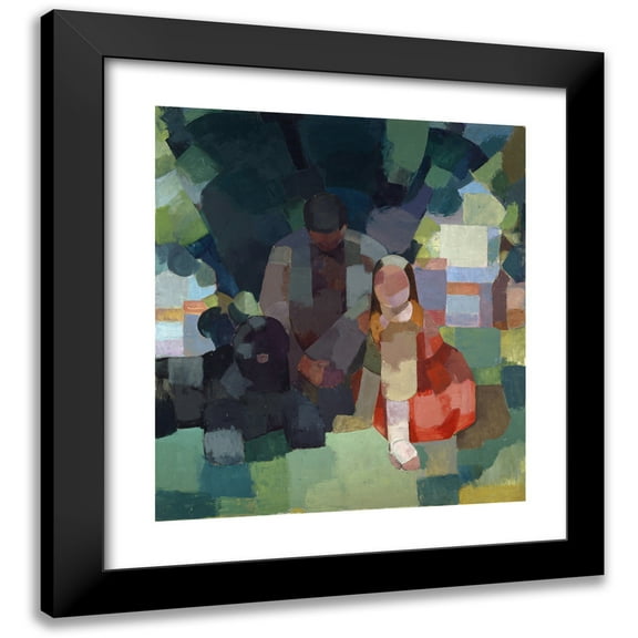 Albert Müller 12x14 Black Modern Framed Museum Art Print Titled - Rest Outdoors (1921)