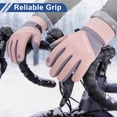 thumbnail image 3 of Guantes de motocicleta de felpa para exteriores de dedo completo para mujeres, rosa gris, talla única, 3 of 7