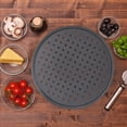 thumbnail image 3 of Non-Stick Pizza Tray For Oven, Crispy Crust Production Carbon Steel Construction Pizza Pan With Perforated Design And Pfoa-Free Non-Stick Finish, Grey 2-Piece Set, 3 of 5