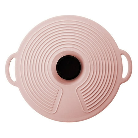 

JOLIXIEYE Home Silicone Pot Cover Fresh Lid Collapsible Pot Cover Easy to Carry with Handle for Friends Neighbors Gift Pink M