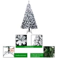 thumbnail image 3 of 6FT Snow Flocked Christmas Tree, Artificial Christmas Tree with 750 Branch Tips and Foldable Metal Base, Seasonal Holiday Decoration Xmas Tree for Home Office Decor, 3 of 7