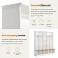 thumbnail image 5 of Triple Tree 4-in-1 White Mudroom Bench Coat Hanger Storage Bench Hall Tree, 5 of 9