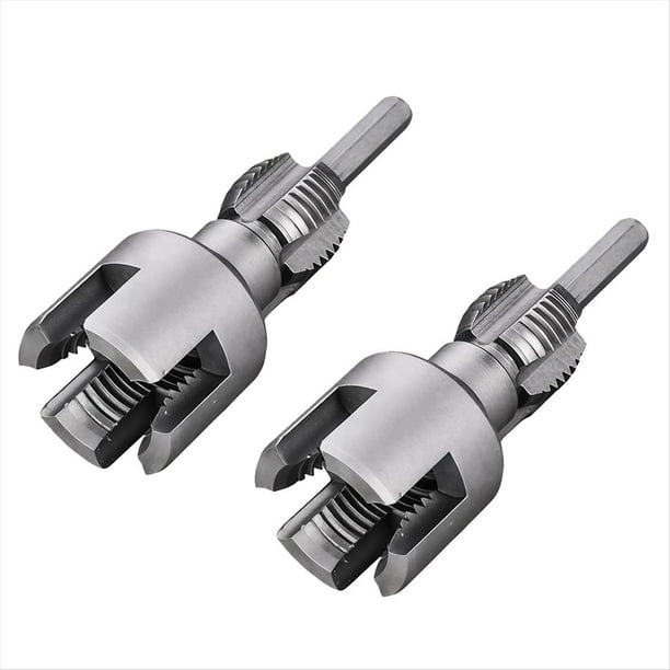 Herramienta Integrada para Roscar Tubos Internos y Externos, Compatible con Taladro Eléctrico, Kit de Roscado de Tubos de PVC de 1/2 Pulgada + 3/4 Pulgada.