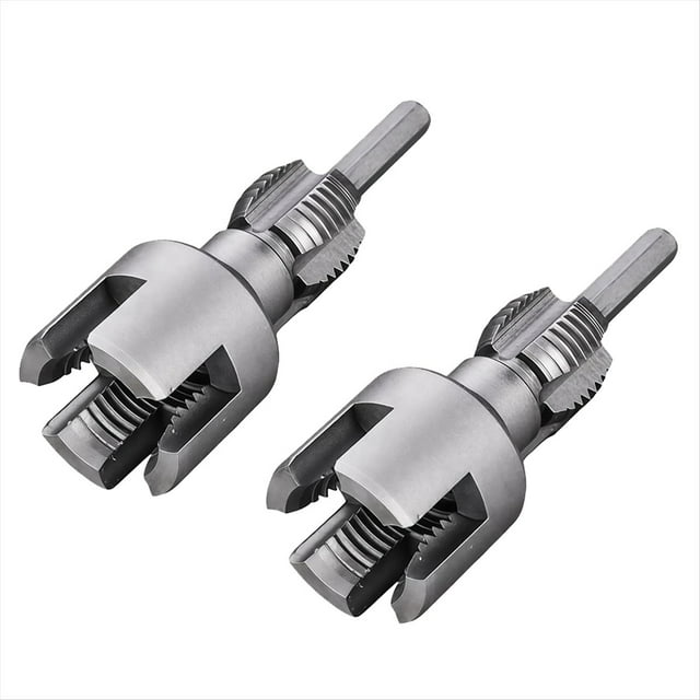 Herramienta Integrada para Roscar Tubos Internos y Externos, Compatible con Taladro Eléctrico, Kit de Roscado de Tubos de PVC de 1/2 Pulgada + 3/4 Pulgada.