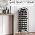 thumbnail image 2 of Wine Rack, Renaissance Wrought Iron Wine Jail – 45 Bottles Wine Holder 52 Inch Freestanding Floor Wine Rack with Slide-Lock Latch Door - Black, 2 of 6