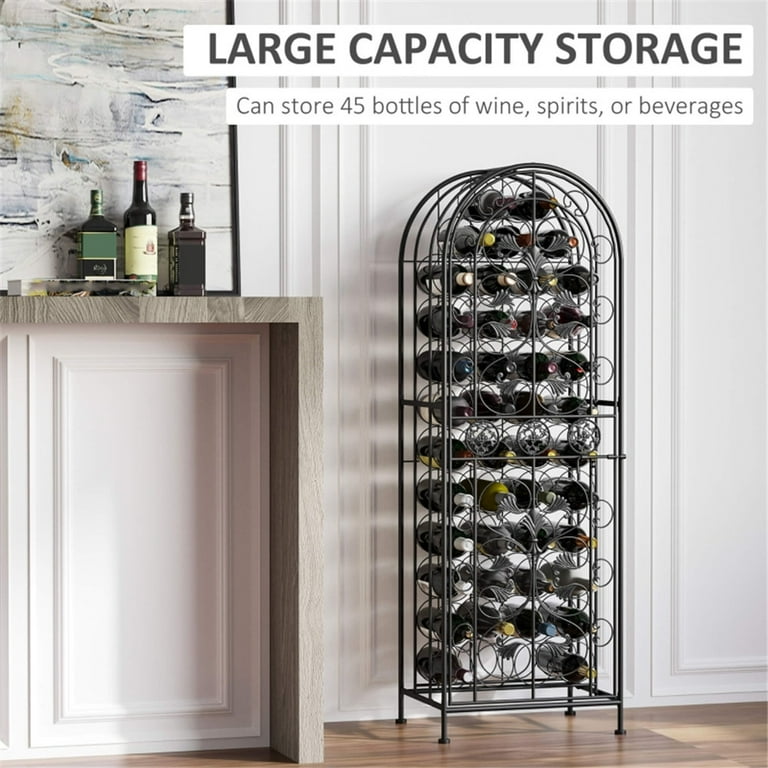 Wine Rack, Renaissance Wrought Iron Wine Jail – 45 Bottles Wine