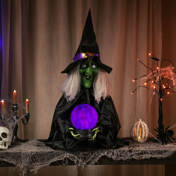 Northlight Lighted Touch Activated Fortune Telling Witch Halloween Decoration - 26" - Multi Lights