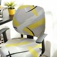 thumbnail image 4 of Computer Office Chair Covers,Printed Stretch Universal Rotating Chair Slipcovers Cover Anti-Dust Removable Washable Spandex Split Desk Chair Cover-J, 4 of 9
