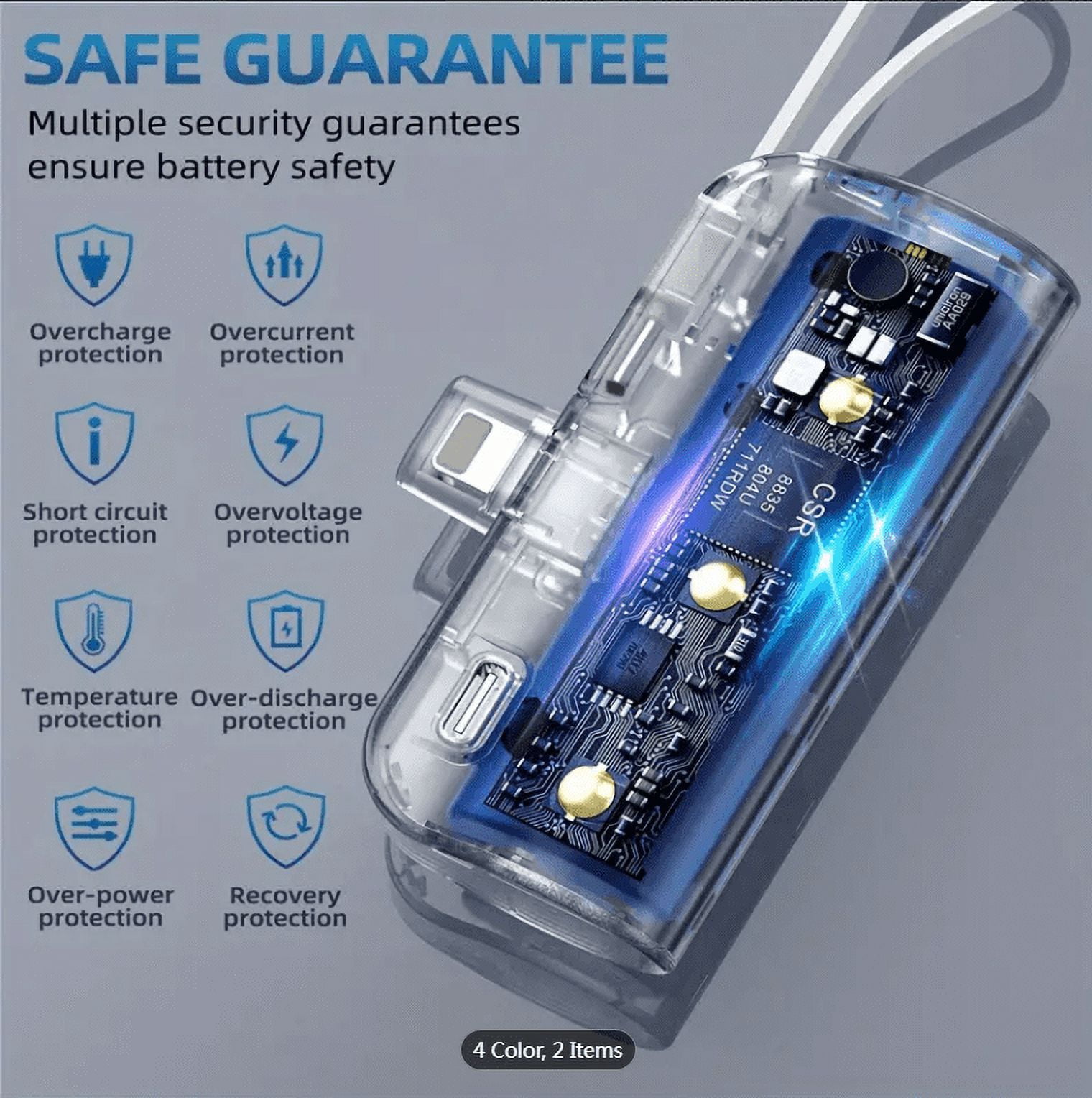 Mini Power Bank, 5,000mAh+5,000mAh Portable Charger 18W Compatible with iPhone 16 Series, Samsung, iPad Pro/Air
