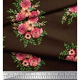 thumbnail image 3 of Soimoi Brown polyester Crepe Fabric Flower Floral Print Sewing Fabric 1 Yard 42 Inch Wide, 3 of 3