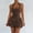 Coffee, variant on Beach Vacation Clothes for Women Boho Sleeveless Square Neck Party Dress Summer Solid Color Regular Fit Womens Sun Dresses Streetwear for Summer and Hot Weather XS