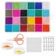 thumbnail image 1 of Yunxwd Juego de 24 rejillas de 1000 cuentas de cristal con tijeras de hilo elástico pulidas, kit de cuentas de semillas hechas a mano con caja de almacenamiento para pulseras de joyería, 1 of 12