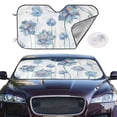 thumbnail image 2 of Haiem Pale Blue Lotus Flowers Car Windshield Sun Shade - Blocks UV Rays Sun Visor Protector, Sunshade to Keep Your Vehicle Cool, Universal Fit SUV Van Sedan-Medium, 2 of 7