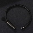 thumbnail image 3 of Pulsera con hebilla magnética de cuerda de cuero minimalista y de moda, joyería creativa, joyería láser, 3 of 5