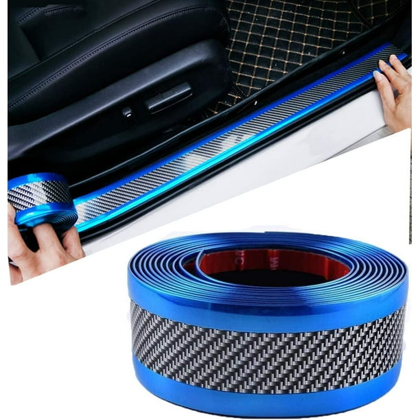 Bande de protection de seuil de porte de voiture (3M * 5CM, bleu),  pare-chocs décoratif autocollant universel, ruban d'étanchéité pour tapis  de pluie pour la protection des meubles contre les chocs et