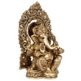 thumbnail image 3 of SumanExport-Hub Brass Ganesh Idol Statue Elephant Murti God Ganesha Vinayak Ganpati Sitting Sculpture Bhagwan Entrance 7.5 Inch, Idol, 3 of 5