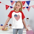 thumbnail image 4 of XADYUY Independent Shirts for Girls Kids 4th Of July American Flag Love Heart Graphic Tee Tops Crew Neck Raglan Sleeve Shirts Dressy Patriotic T-Shirt for Toddler 3-4 Years,Dark Blue, 4 of 5