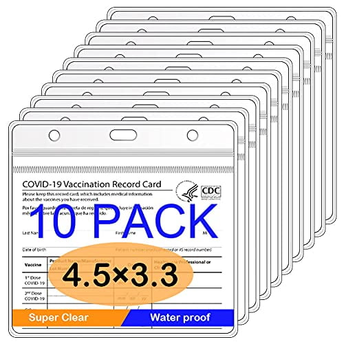 plastic sleeves for covid cards 6sisc 12Pcs Vaccination Card Protector for CDC Immunization Record Cle main image 0