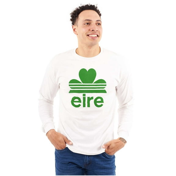 St Patricks Day Ireland Eire Clover Long Sleeve TShirt Men Women Brisco Brands M