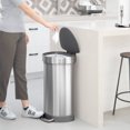 thumbnail image 4 of simplehuman 60 Liter / 16 Gallon Semi-Round Hands-Free Kitchen Step Trash Can with Soft-Close Lid, Brushed Stainless Steel, 4 of 8