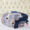 thumbnail image 5 of 3-Piece Floral Printed Sherpa-Backing Reversible Comforter Set Geometric Blue King, 5 of 5