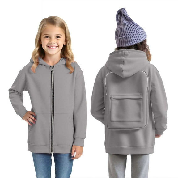 Boys Creative Hoodies Backpack Hoodies Zipper Hoodies Kids Long Sleeve Pullover Tops 4-5 Years Girl Clothes for School