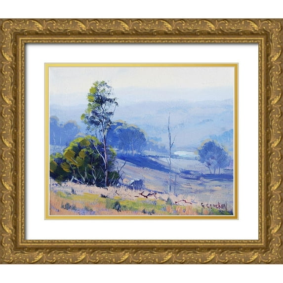 Gercken, Graham 31x26 Gold Ornate Wood Framed with Double Matting Museum Art Print Titled - Early Light Nerar Mudgee