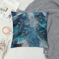 thumbnail image 2 of JRXY Peacock Feather Throw Pillow Case Cushion Cover Watercolor Gradient Blue Soft Halo Beautiful Colors Green Leaves Couch Bed Sofa Car Waist Cushion Cover White, 2 of 5