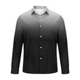 thumbnail image 3 of ohmzyzo Mens Gradient Linen Henley Shirts Long Sleeve Casual Button Down Tops Lapel Collar Outdoor Top Regular Fit Beach Summer T Shirts 4XL, 3 of 4