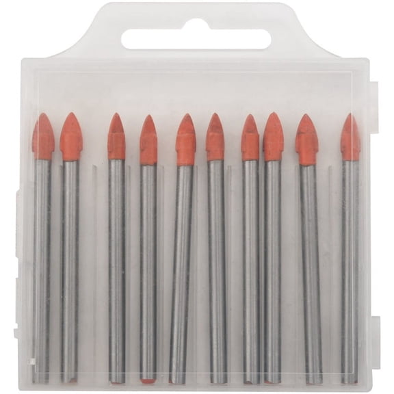 10 Pieces 6MM Glass and Tile Drill Bits Set Carbide Drilling Tool