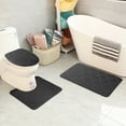 thumbnail image 6 of Bath Mats Set Hwkond, Bathroom Toilet Cover Bathroom Mats Absorbent Printed Floor Mats Bathroom Toilet 3 Piece Floor Mat Set,Black, 6 of 8