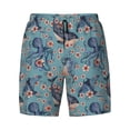 thumbnail image 4 of Lsque Mens Swim Trunks Underwater Animals and Flowers Pattern - Bathing Suit Compression Liner - Beach Swim Shorts Swimwear - (S-3XL) - Stretch Quick Dry -Medium, 4 of 9