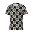 thumbnail image 5 of Vsdgher White Sunflowers Print Men's Dry Fit Mesh Athletic Shirts Moisture Wicking Tennis T-Shirt Tops, 5 of 9