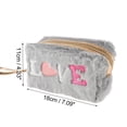 thumbnail image 3 of 1 Pc Bolsa de Maquillaje Portátil de Bordado LOVE para Mujeres para Viajes, Vacaciones, Camping, Gris, PVC de Felpa, 3 of 3
