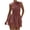 Red, variant on Women's Puff Dress Checkered Sleeveless V-Neck Casual Party Cocktail Knee-Length A-Line Dress, Red M