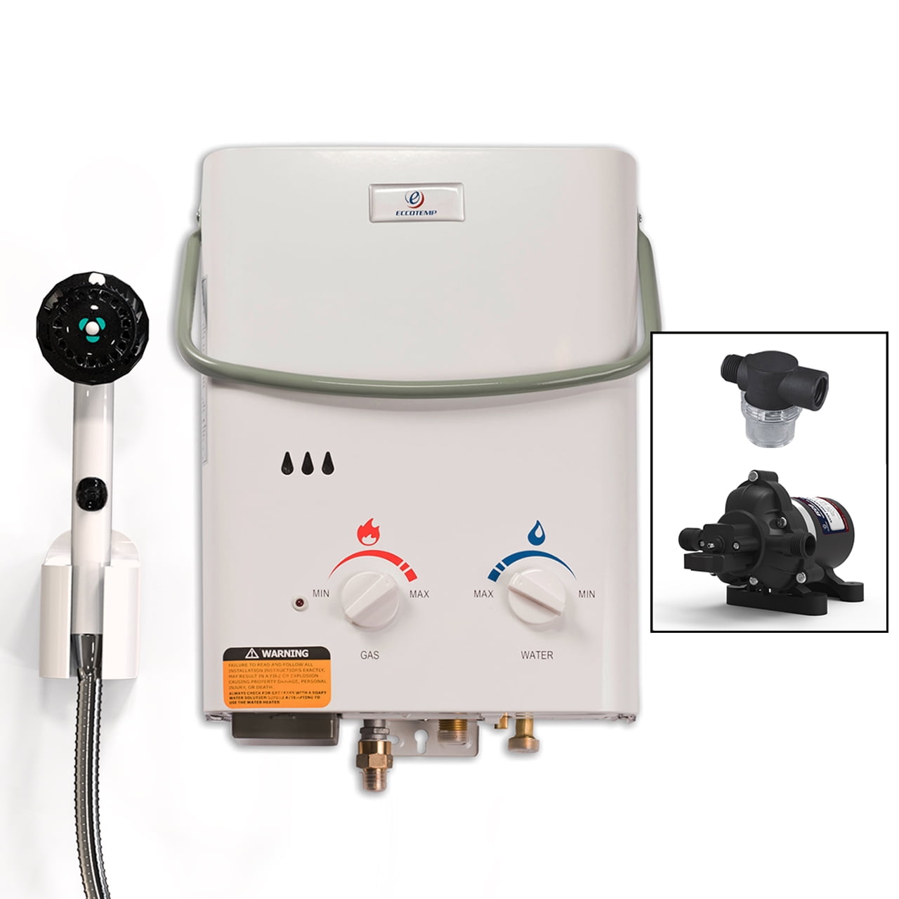 tankless water heater with pump