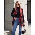 thumbnail image 3 of Zeagoo Women Tunic Vest Plaid Jackets Sleeveless Long Flannel Shirts with Pockets Dressy Fall Winter Trendy, 3 of 6