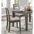 thumbnail image 3 of Farmhouse Dining Set 5pcs Table and 4 Upholstered Dining Chairs Set Gray Dinette Kitchen Wooden Furniture, 3 of 7