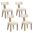 thumbnail image 1 of Costway Set of 4 Armless Dining Chairs with Curved Backrests & Padded Seat Cushions Beige, 1 of 8