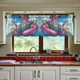 thumbnail image 3 of Wobogo Anime Flamingo Kitchen Curtains 2 Piece Set Symmetrical Design Light Filtering Small Window Drapes Suitable for Bathroom Laundry Room and RV 57x36in, 3 of 9